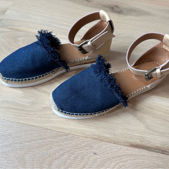 See By Chloe Glyn Flat Espadrille in Denim SZ 39 - Picture 3 of 10